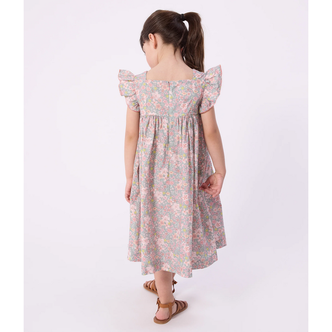 Chileren's sleeveless floral print cotton dress