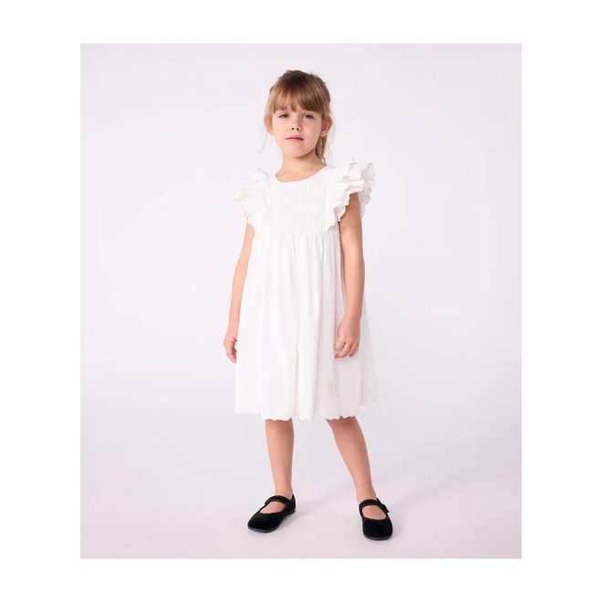 Children's short-sleeved plain cotton dress