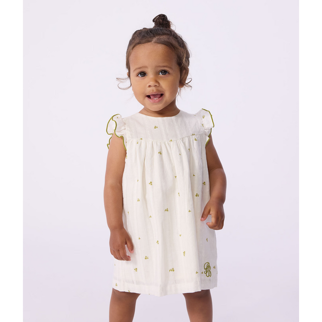 Babies' sleeveless floral print cotton dress