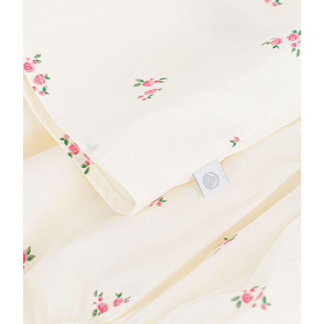 Babies' cotton baby dress with bloomers, printed with flowers