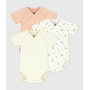 BABY GIRL'S ORGANIC COTTON WRAPOVER BODYSUIT - 3 Pack
