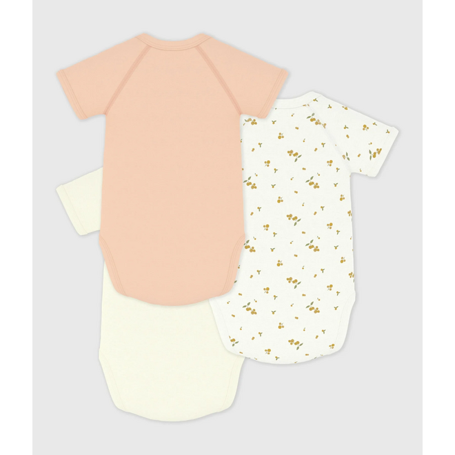 BABY GIRL'S ORGANIC COTTON WRAPOVER BODYSUIT - 3 Pack