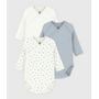 BABY BOY'S ORGANIC COTTON BODYSUIT - 3-PACK Blue Hearts