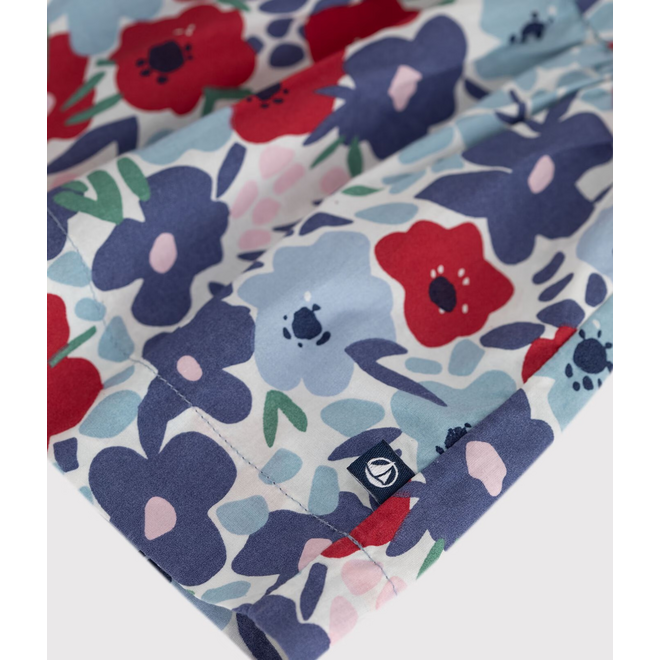 Children's short-sleeved floral print cotton dress