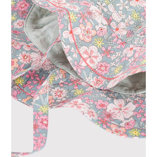 Baby girls' floral print wide brimmed floppy hat