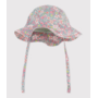 Baby girls' floral print wide brimmed floppy hat