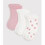 Pack of plain cotton socks for newborn babies Pink