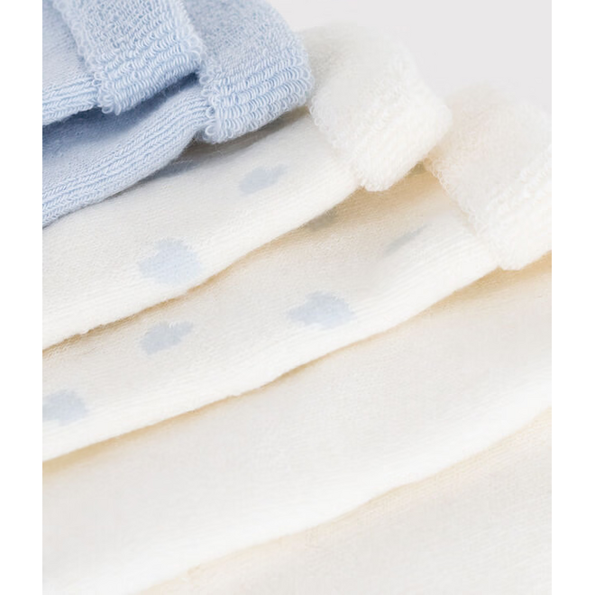 Pack of plain cotton socks for newborn babies Blue