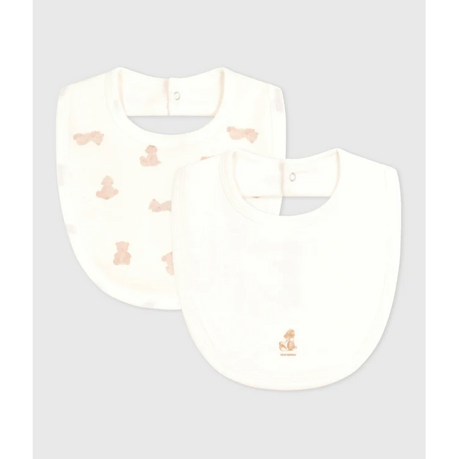 Pack of babies' bear-print cotton bibs