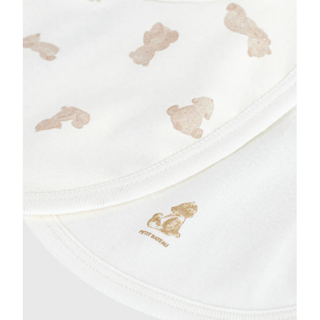 Pack of babies' bear-print cotton bibs