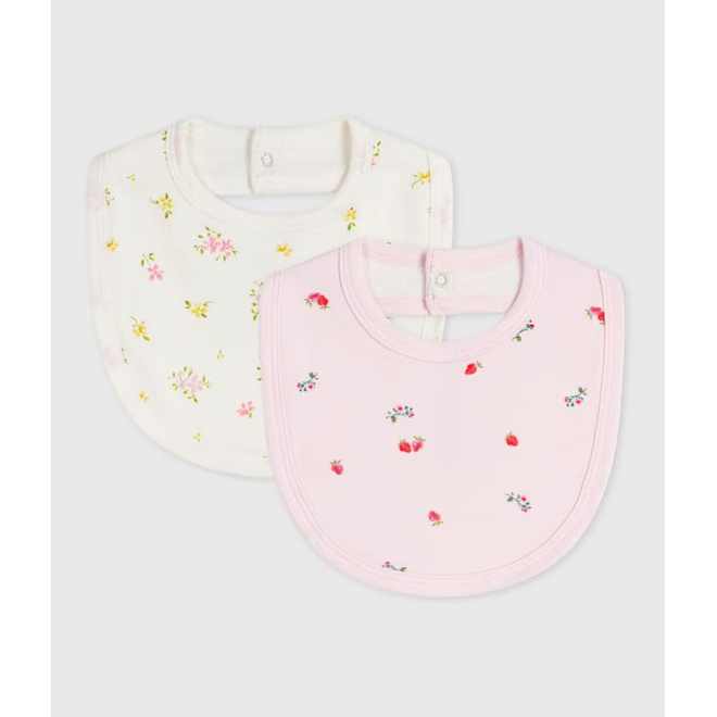 Pack of babies' floral-print cotton bibs