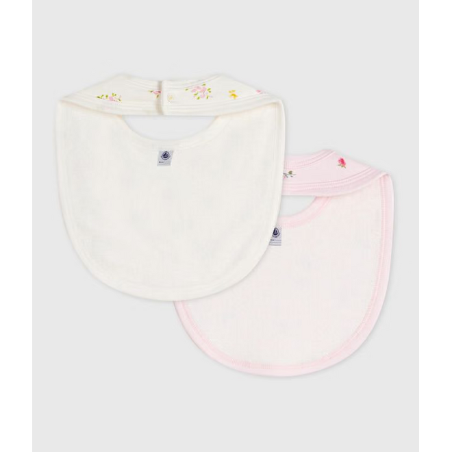 Pack of babies' floral-print cotton bibs