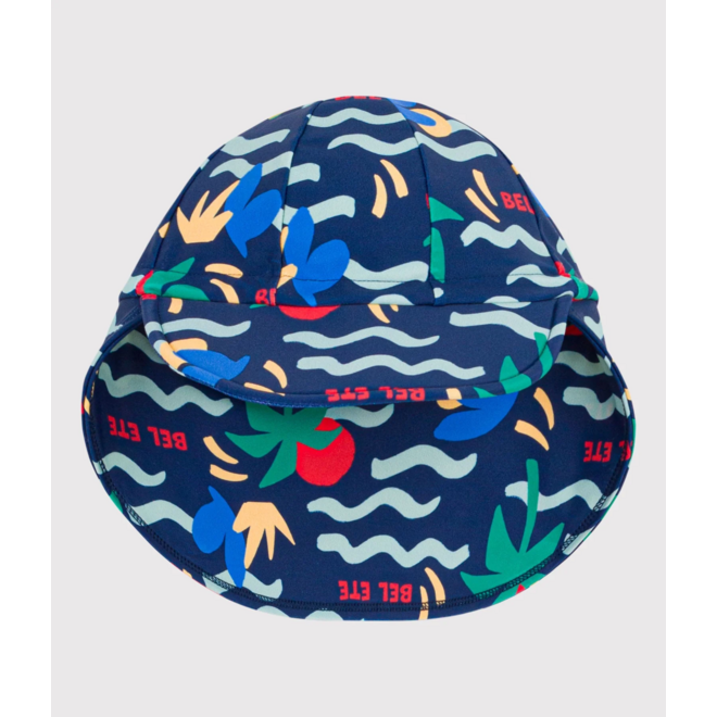 Babies' UV protection wave print cap