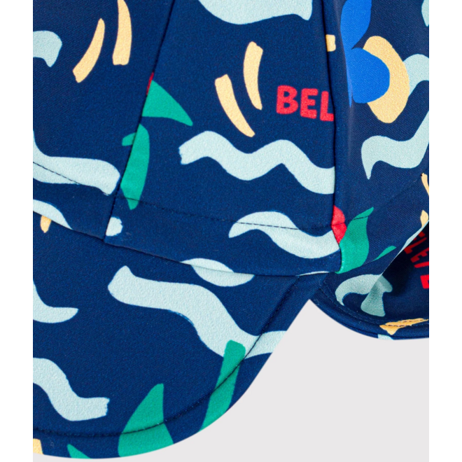 Babies' UV protection wave print cap