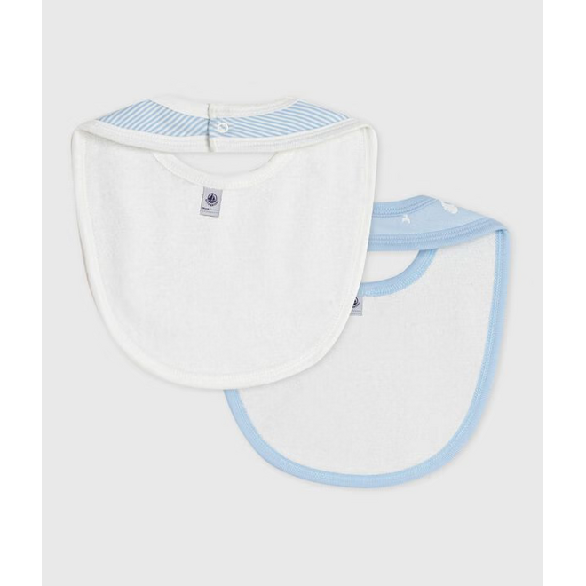 Pack of babies' whale print cotton bibs
