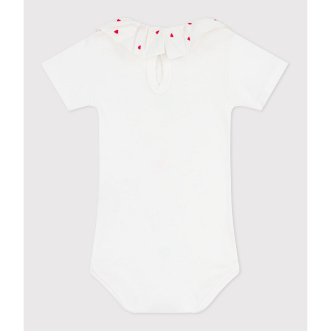 Babies' plain cotton body with an embroidered collar