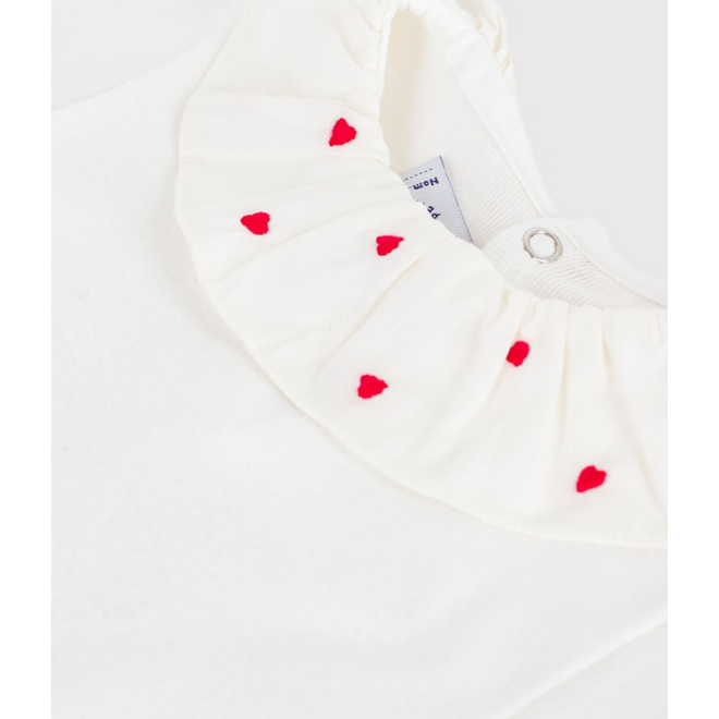 Babies' plain cotton body with an embroidered collar