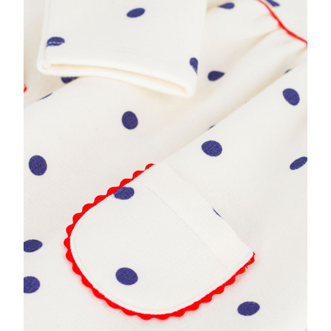 Babies' long sleeved polka dot-print cotton dress