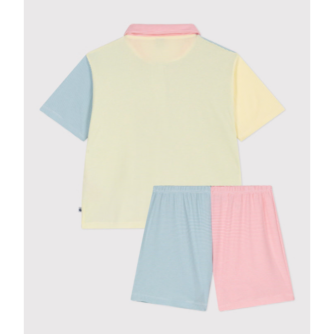 Women's striped cotton button-front pyjama shorts