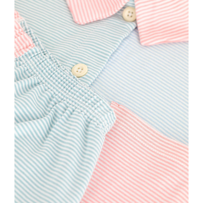 Women's striped cotton button-front pyjama shorts