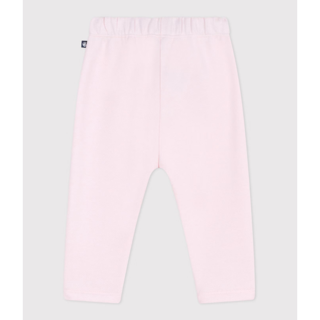 Babies' jogging bottoms in plain cotton Pink
