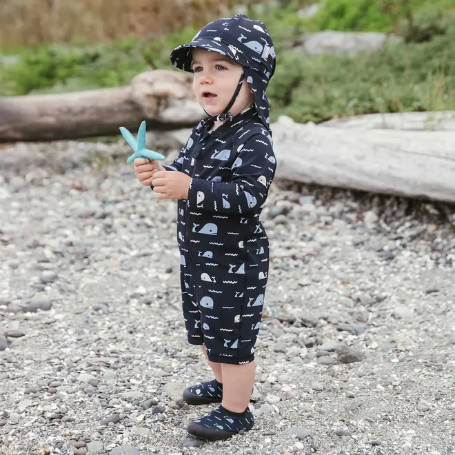 Navy Whale Tales | Water Play Shoes