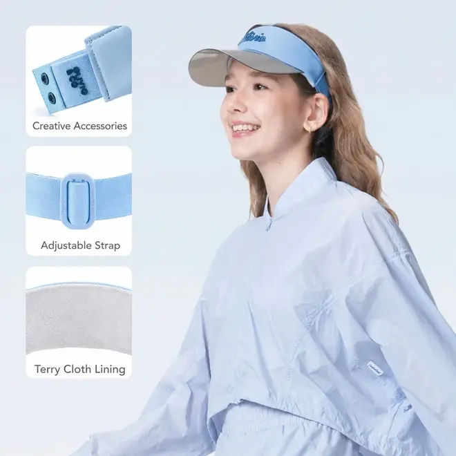 UV Protection Sun Visor Hat with Shield - Breakfast Art Blueberry Jam