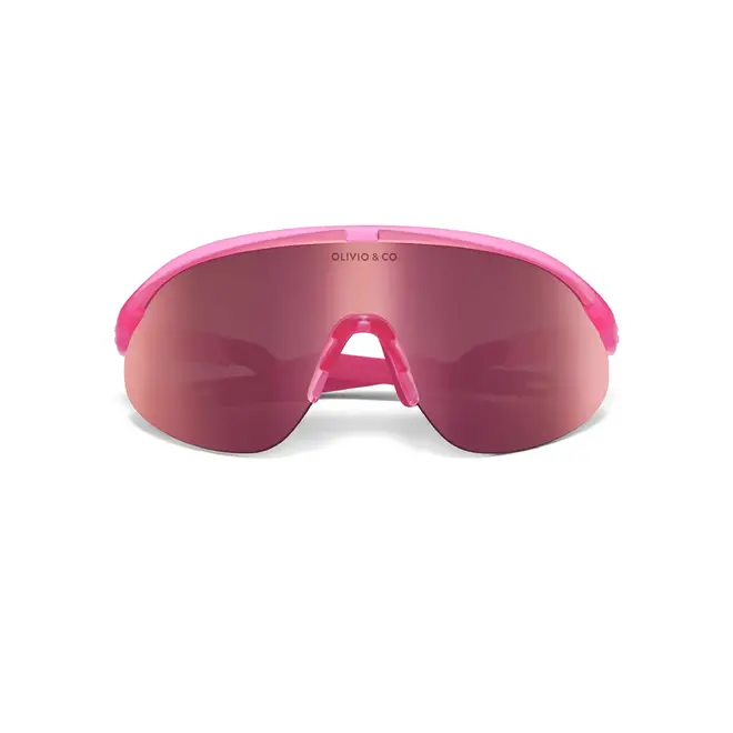 JUNIOR+ Half-Rim Sports Sunglasses Flamingo Pink