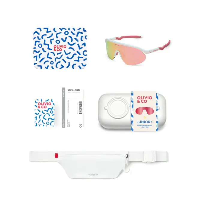 JUNIOR+ Half-Rim Sports Sunglasses Berry Mist