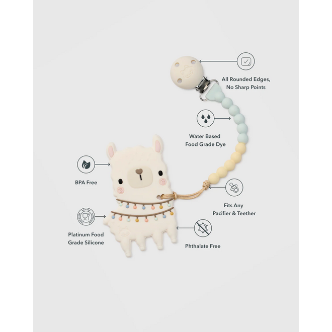 Pacifier Clip Teether Set - Llama (NEW)