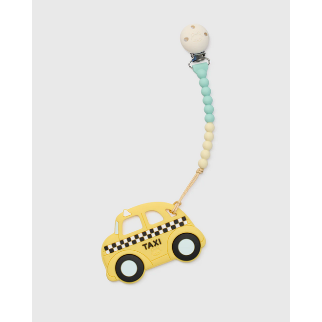 Pacifier Clip Teether Set Yellow Taxi