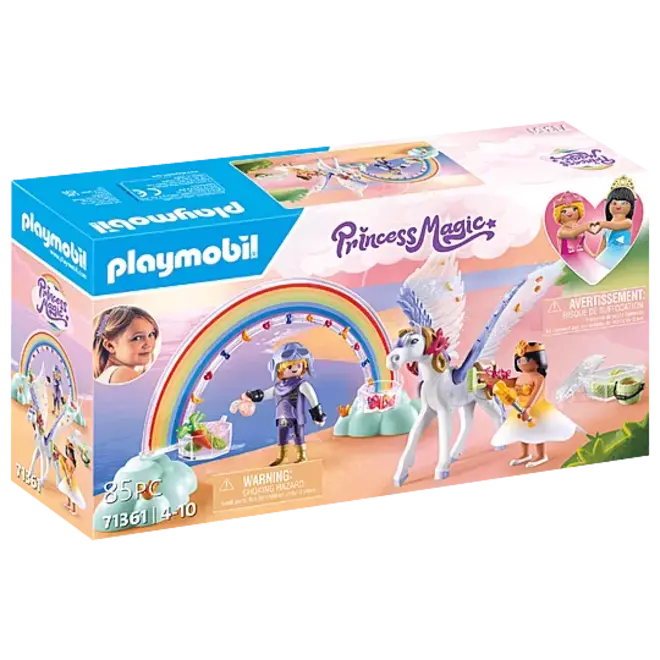 Pegasus with Rainbow in the Clouds