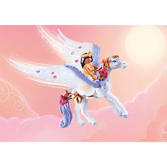 Pegasus with Rainbow in the Clouds
