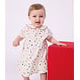 Babies' short-sleeved cotton dress and matching bloomers Flowers