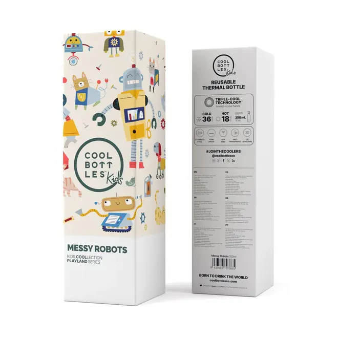Cool Bottles - Kids 350ml - Playland Series Messy Robots