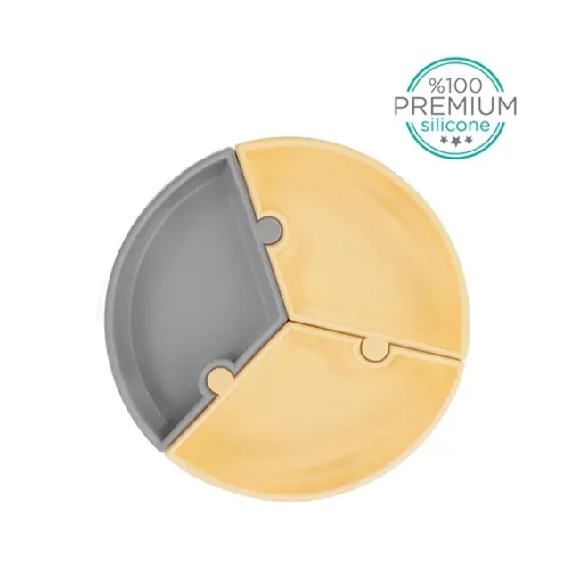 PUZZLE Plate Grey/Yellow