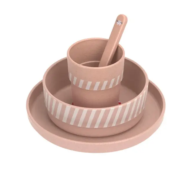 Lassig - Dish Set PP/Cellulose Tiny Team Cat (Plate, Bowl, Mug, Spoon)