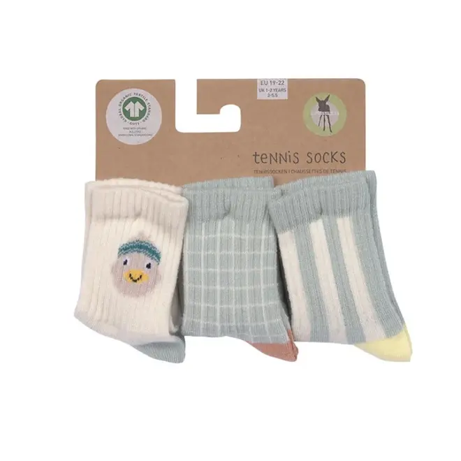 Lassig - Tennis Socks 3 pcs GOTS Duck, GOTS