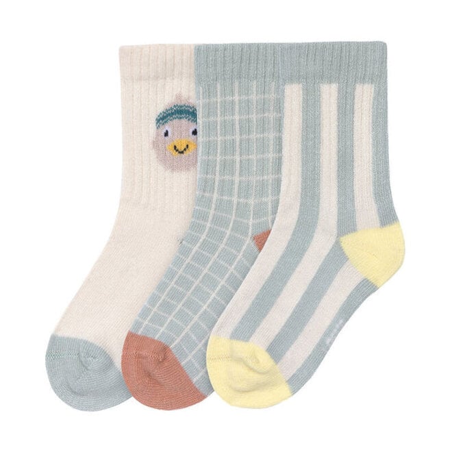 Lassig - Tennis Socks 3 pcs GOTS Duck, GOTS