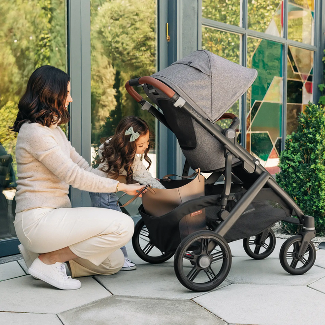 Vista V3 Stroller - Ada - Sandstone Mélange - Carbon Frame Chestnut Leather