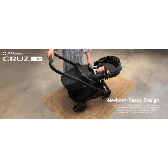 Cruz V3 Stroller - Savannah - Pearl Gray Jacquard - Carbon - Chestnut