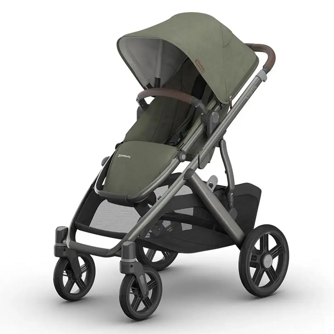 Vista V3 Stroller - Evelyn - Meadow Green - Graphite Frame - Chestnut Leather