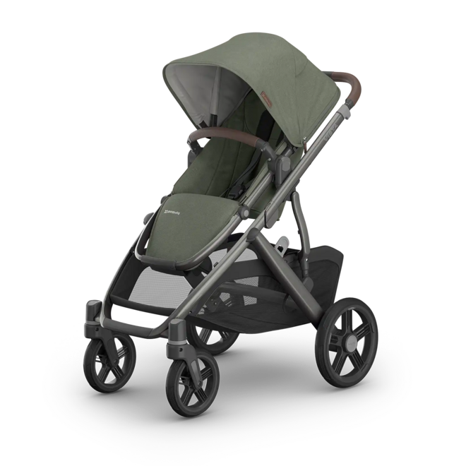 Vista V3 Stroller - Evelyn - Meadow Green - Graphite Frame - Chestnut Leather