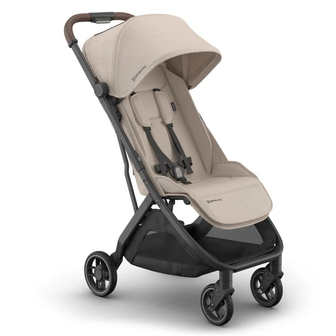 Minu V3 Stroller - Ada - Sandstone - Carbon Frame - Chestnut Leather
