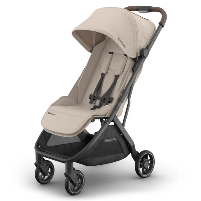 Minu V3 Stroller - Ada - Sandstone - Carbon Frame - Chestnut Leather