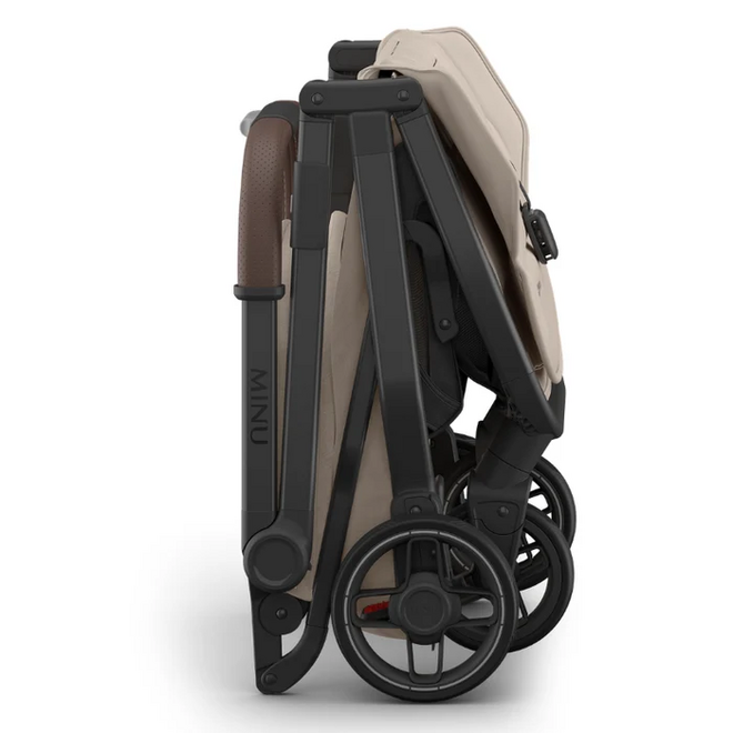 Minu V3 Stroller - Ada - Sandstone - Carbon Frame - Chestnut Leather