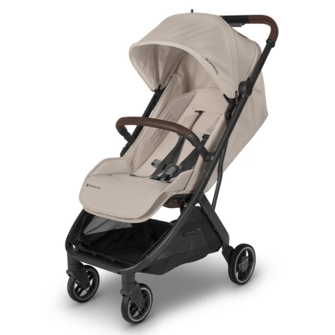 Minu V3 Stroller - Ada - Sandstone - Carbon Frame - Chestnut Leather