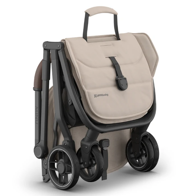 Minu V3 Stroller - Ada - Sandstone - Carbon Frame - Chestnut Leather
