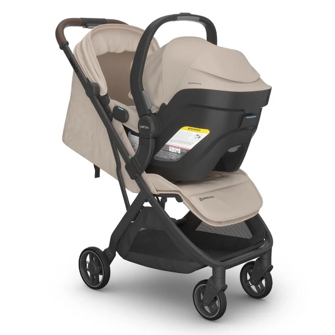 Minu V3 Stroller - Ada - Sandstone - Carbon Frame - Chestnut Leather