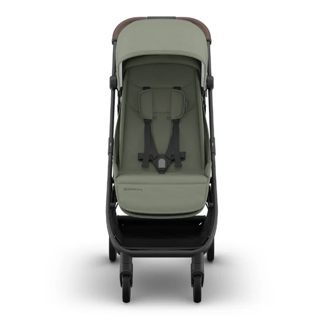 Minu V3 Stroller - Evelyn - Meadow Green Carbon Frame - Chestnut Leather